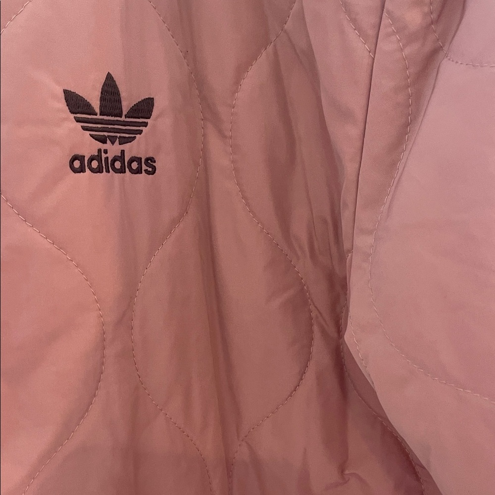 Adidas Men's Blush Pink Quilted Bomber Jacket